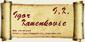 Igor Kamenković vizit kartica